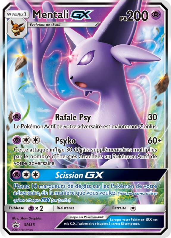 Carte Pokémon Mentali-GX SM35 Promo SM