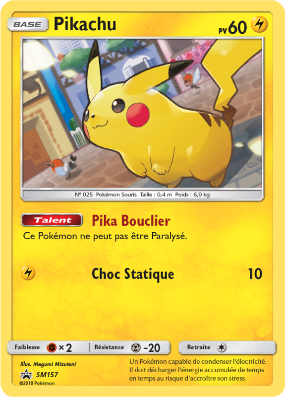 Carte Pokémon Pikachu SM157 Promo SM