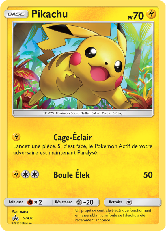 Carte Pokémon Pikachu SM76 Promo SM