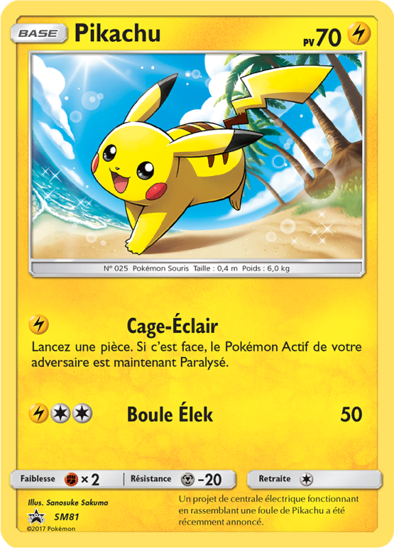 Carte Pokémon Pikachu SM81 Promo SM