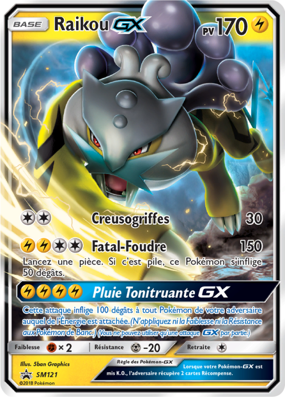 Carte Pokémon Raikou-GX SM121 Promo SM