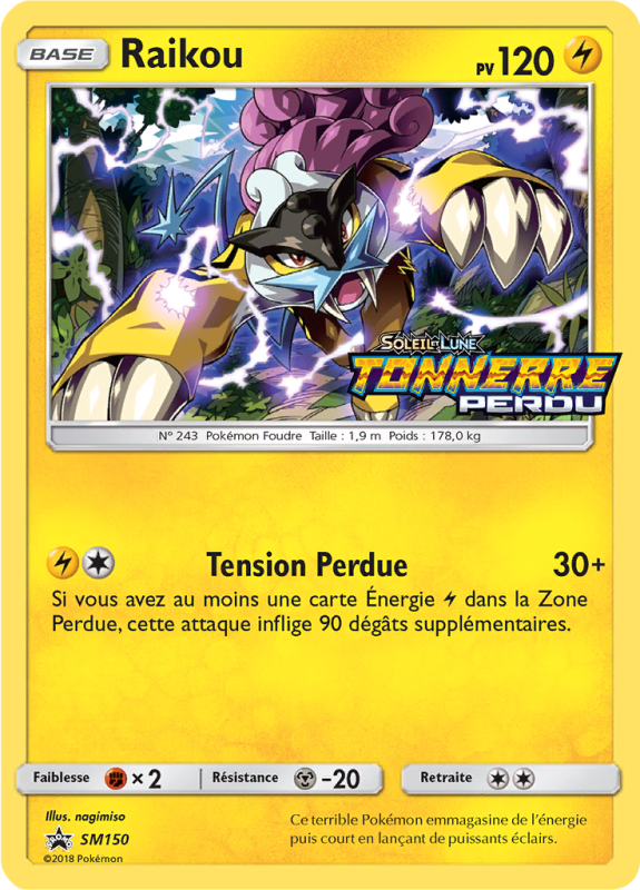 Carte Pokémon Raikou SM150 Promo SM