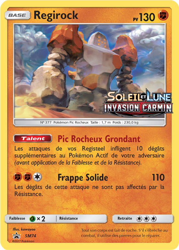 Carte Pokémon Regirock SM74 Promo SM