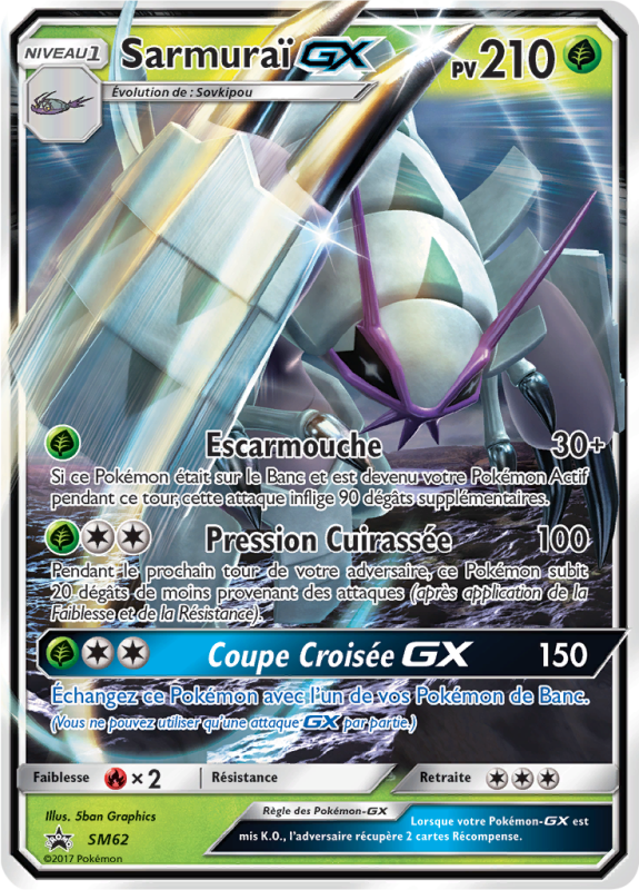 Carte Pokémon Sarmuraï-GX SM62 Promo SM