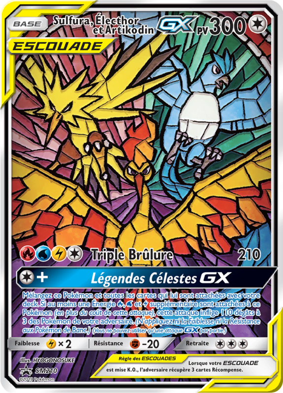 Carte Pokémon Sulfura, Électhor et Artikodin-GX SM210 Promo SM