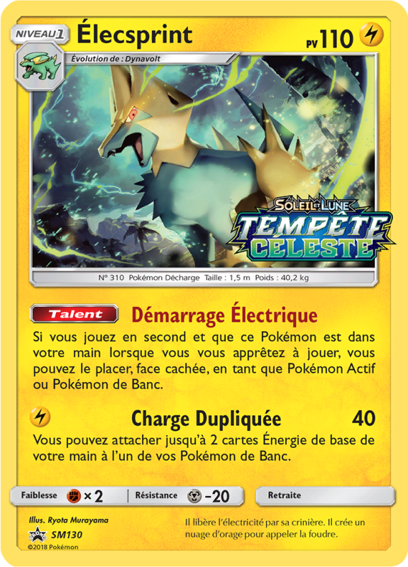 Carte Pokémon Élecsprint SM130 Promo SM