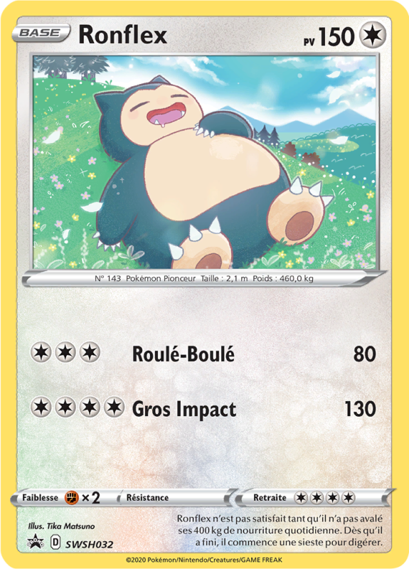 Carte Pokémon Ronflex SWSH032 Promo SWSH