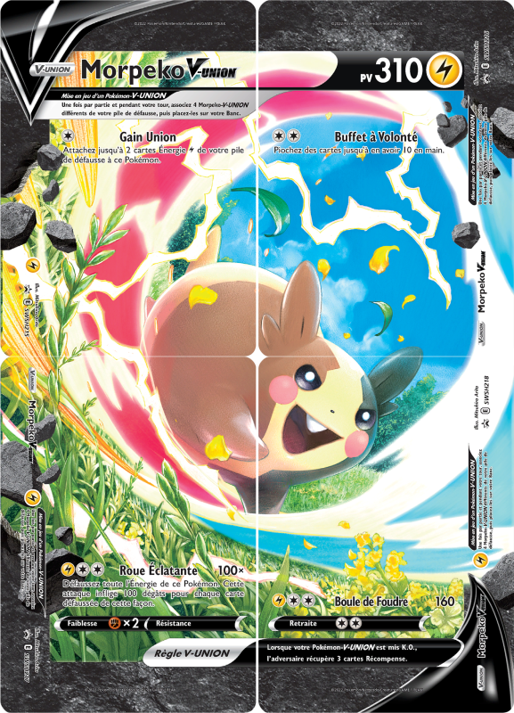 Carte Pokémon Morpeko-V-UNION SWSH215-218 Promo SWSH