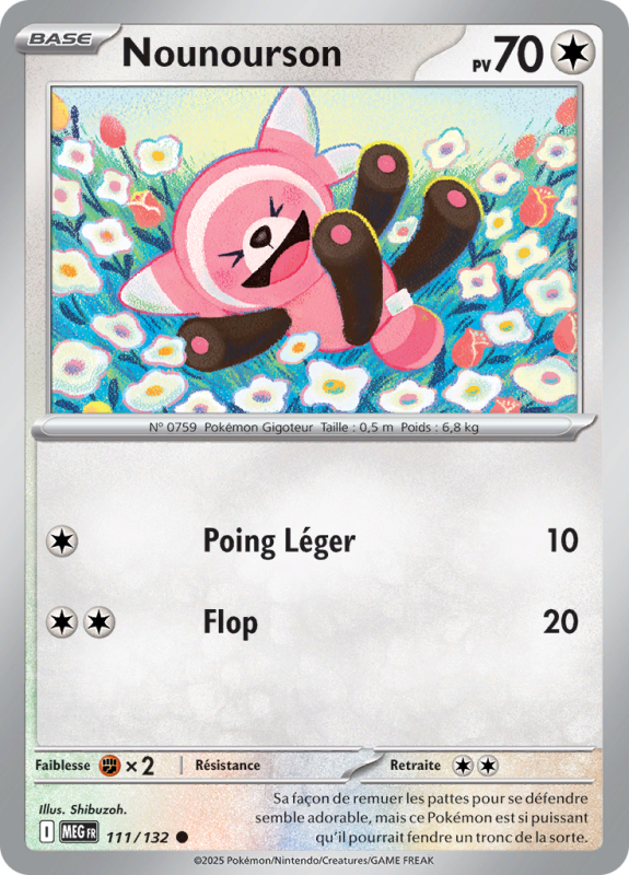Carte Pokémon Nounourson 111/132 Commune Méga-Évolution (JCC)