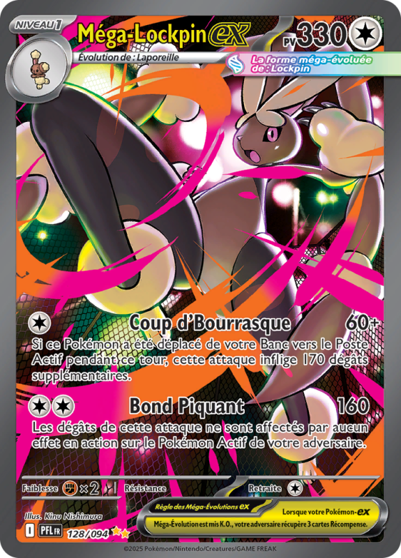 Carte Pokémon Méga-Lockpin-ex 128/094 Alternative Flammes Fantasmagoriques