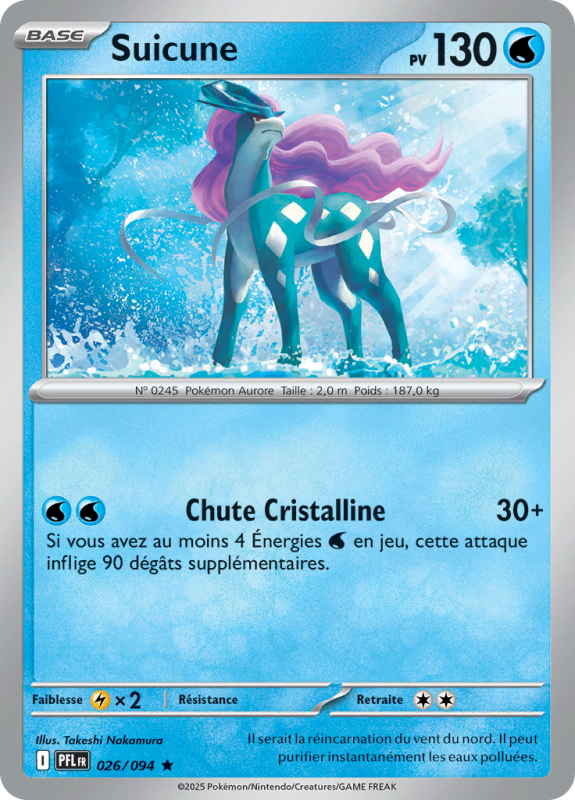 Carte Pokémon Suicune 026/094 Rare Flammes Fantasmagoriques