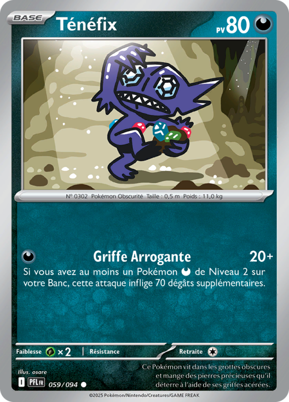 Carte Pokémon Ténéfix 059/094 Commune Flammes Fantasmagoriques
