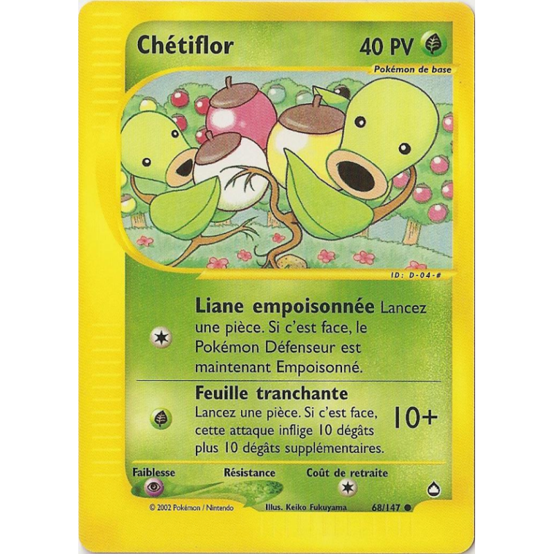 Carte Pokémon Chétiflor 68/147 Commune Aquapolis