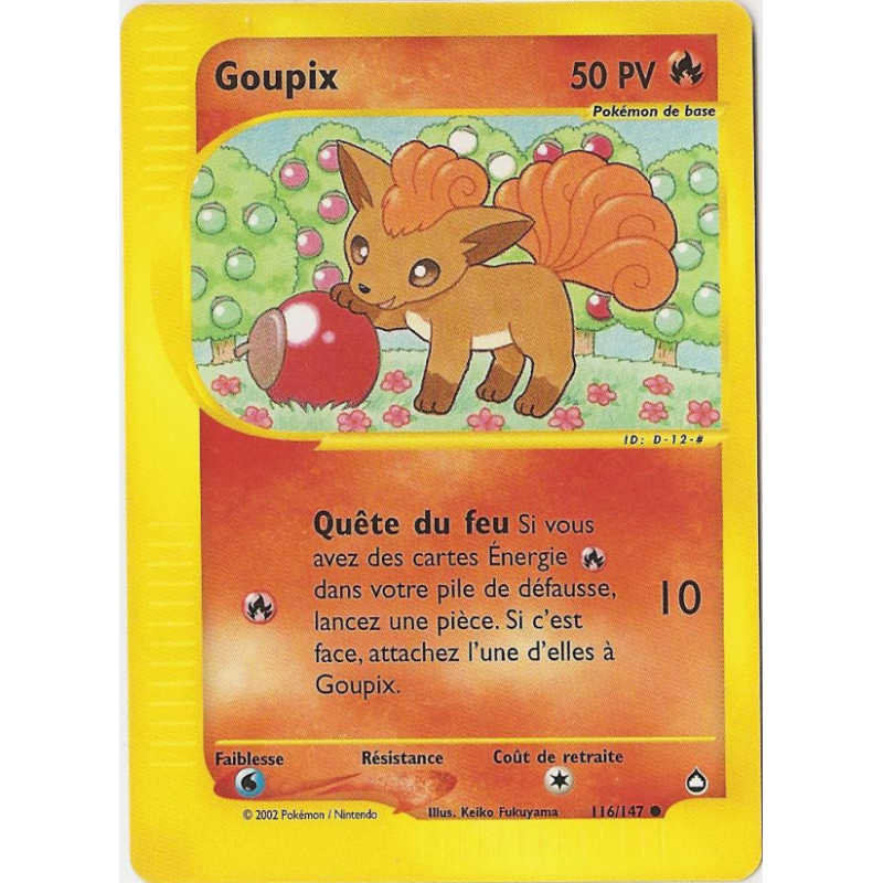 Carte Pokémon Goupix 116/147 Commune Aquapolis