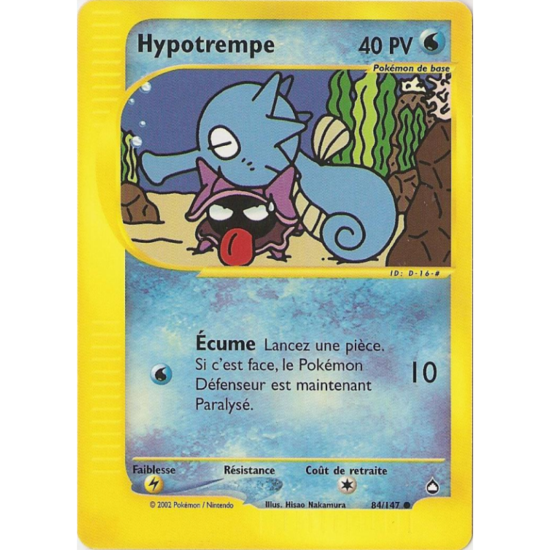 Carte Pokémon Hypotrempe 84/147 Commune Aquapolis