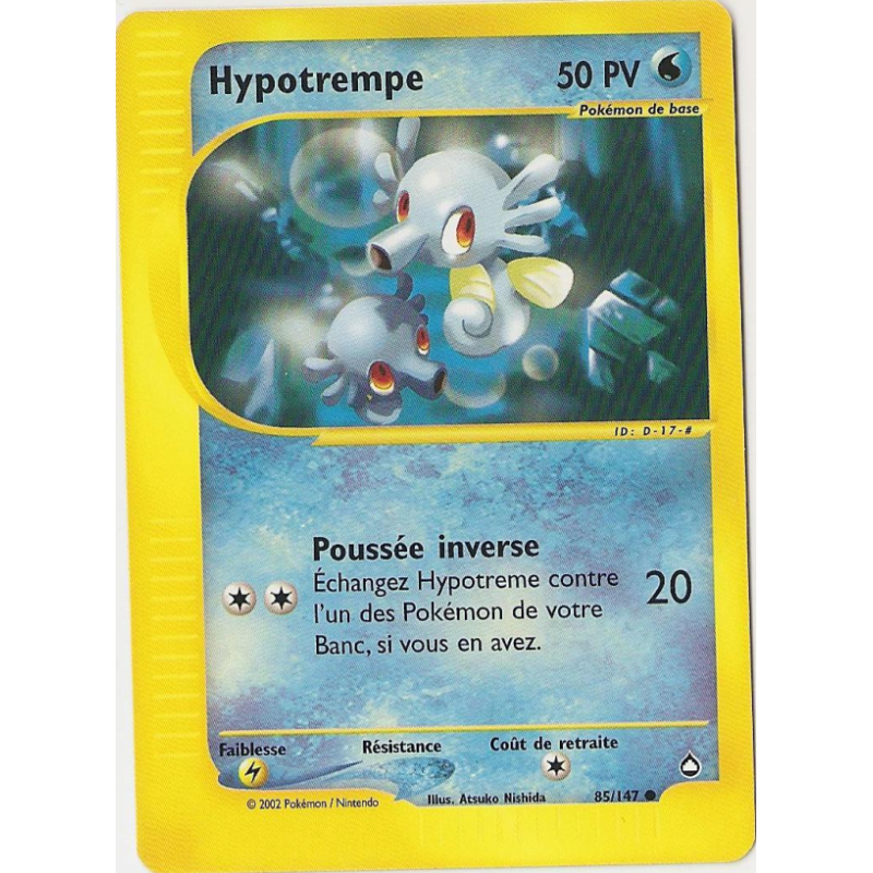 Carte Pokémon Hypotrempe 85/147 Commune Aquapolis
