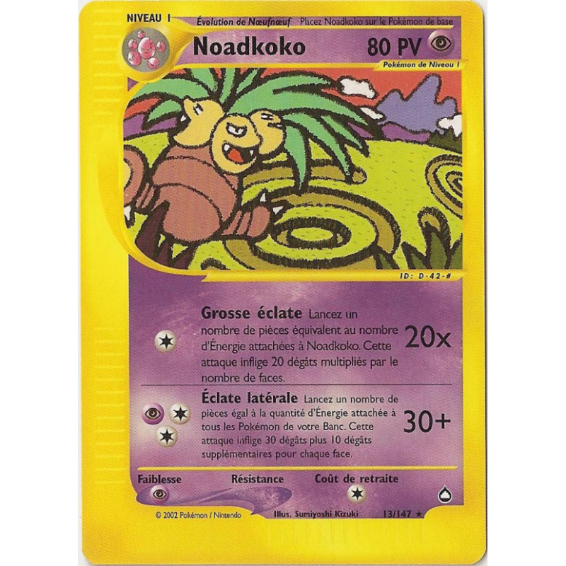 Carte Pokémon Noadkoko 13/147 Rare Aquapolis