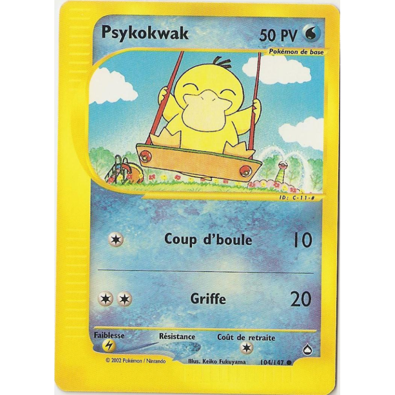 Carte Pokémon Psykokwak 104/147 Commune Aquapolis