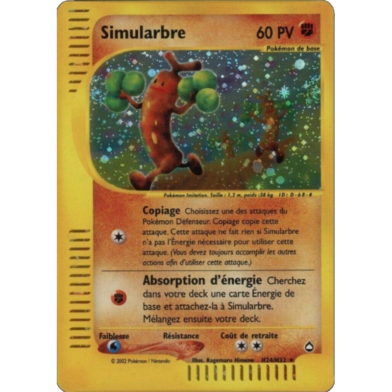 Carte Pokémon Simularbre H24/H32 Holographique Aquapolis