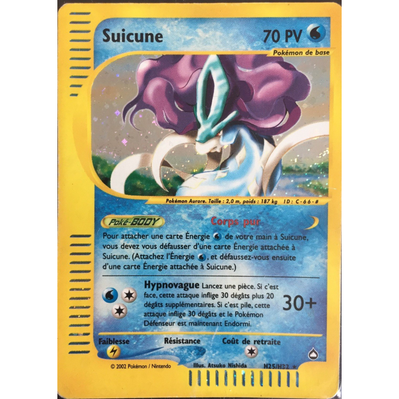 Carte Pokémon Suicune H25/H32 Holographique Aquapolis
