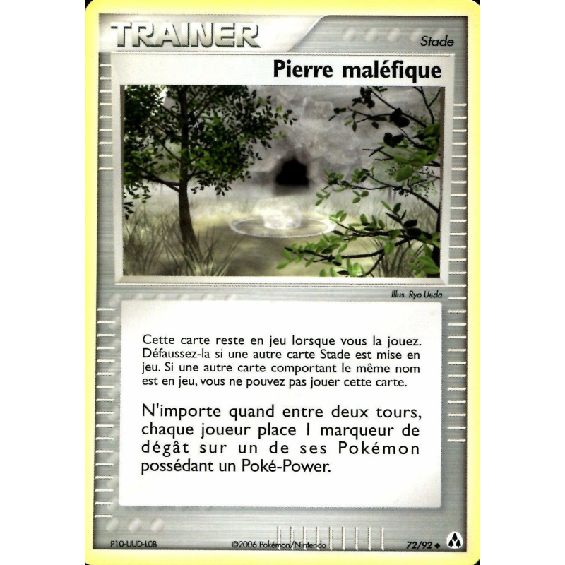 Carte Pokémon Pierre maléfique 72/92 Peu commune Créateurs de légendes