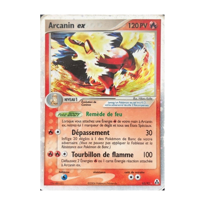 Carte Pokémon Arcanin ex 83/92 Ultra Rare Créateurs de légendes