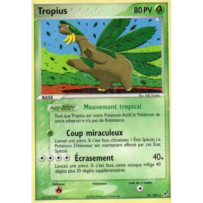 Carte Pokémon Tropius 27/107 Rare Deoxys