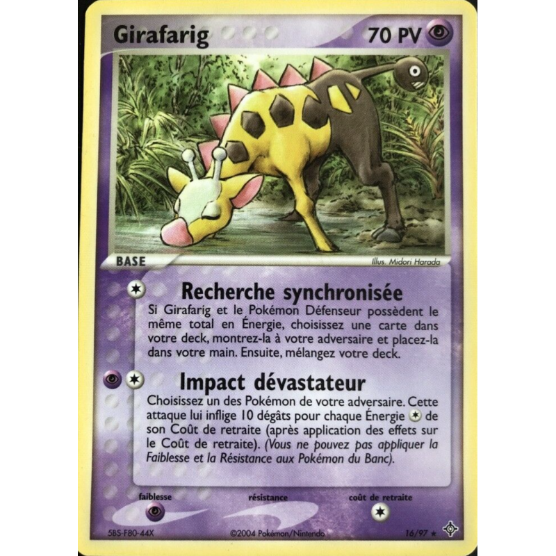 Carte Pokémon Girafarig 16/97 Rare Dragon