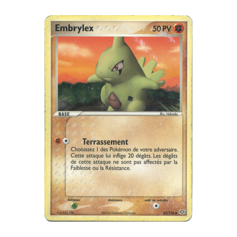 Carte Pokémon Embrylex 52/106 Commune Émeraude