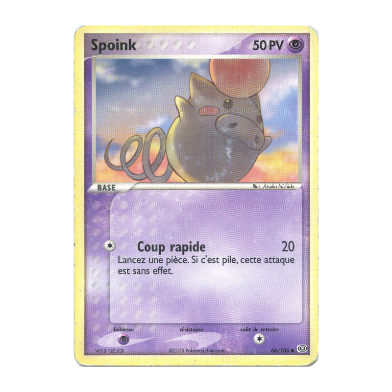 Carte Pokémon Spoink 66/106 Commune Émeraude
