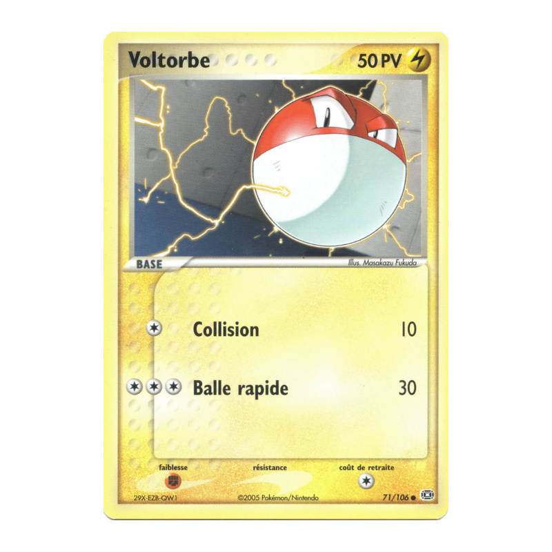 Carte Pokémon Voltorbe 71/106 Commune Émeraude