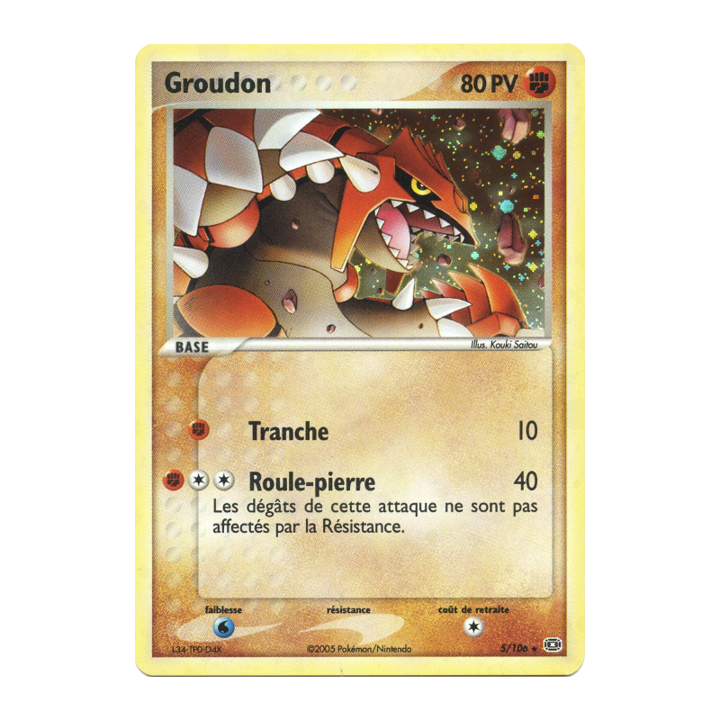 Carte Pokémon Groudon 5/101 Holographique Émeraude