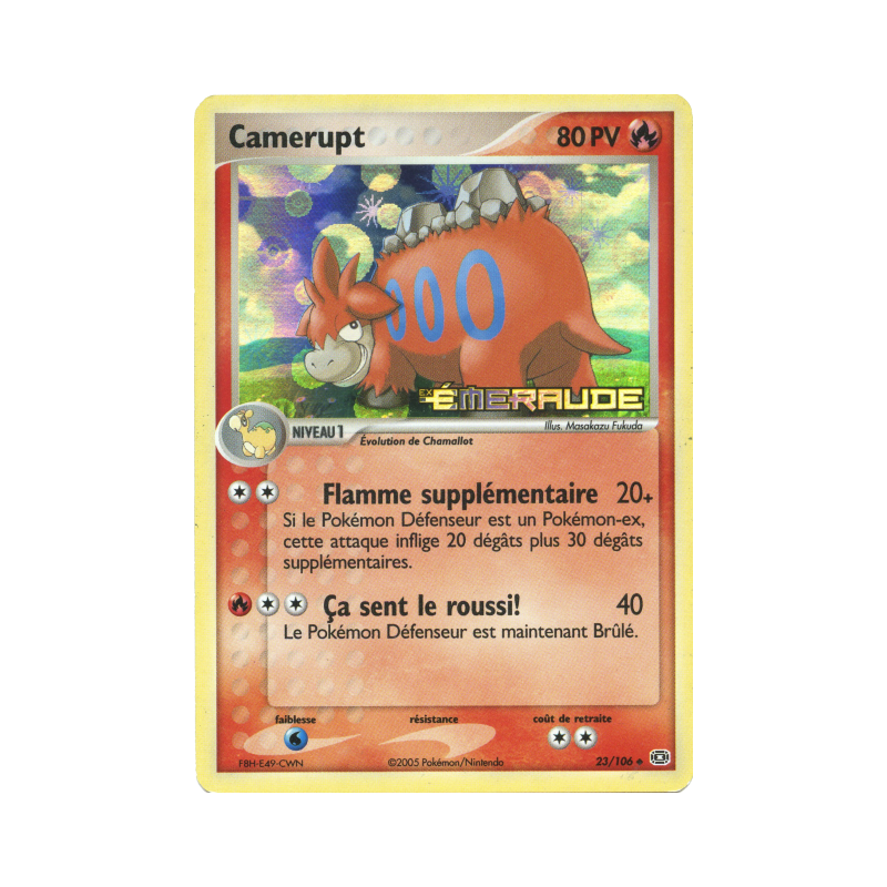 Carte Pokémon Camerupt 23/106 Peu commune Émeraude