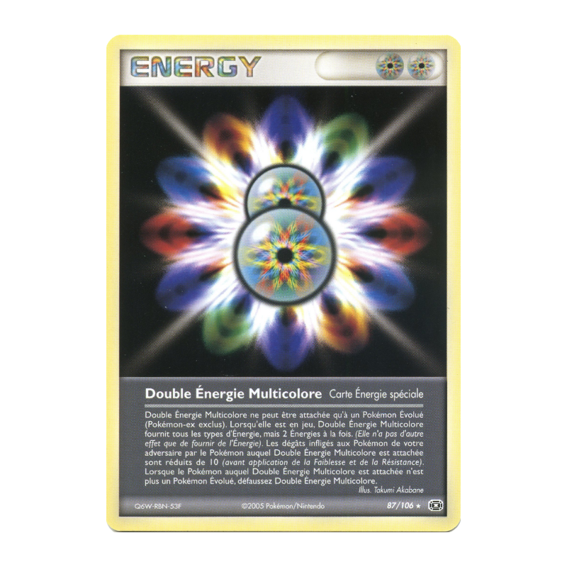 Carte Pokémon Double Énergie Multicolore 87/106 Rare Émeraude