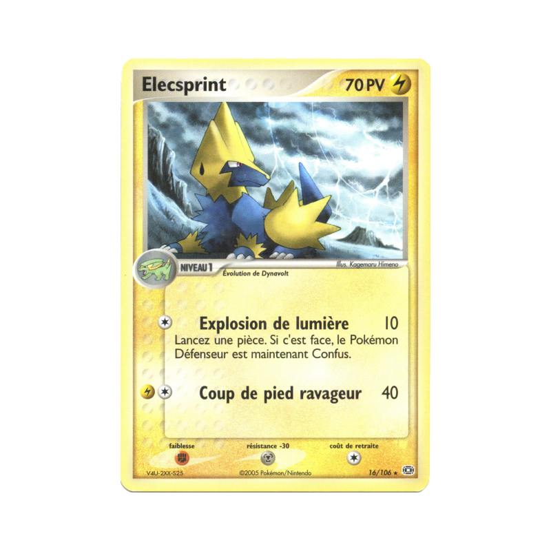 Carte Pokémon Elecsprint 16/106 Rare Émeraude