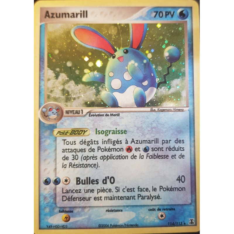 Carte Pokémon Azumarill 114/113 Secrète Espèces Delta