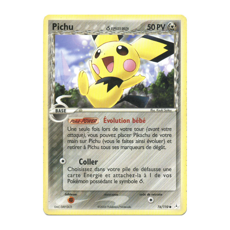 Carte Pokémon Pichu δ 76/110 Commune Fantômes Holon