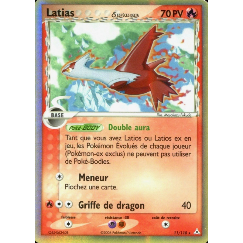 Carte Pokémon Latias δ 11/110 Holographique Fantômes Holon