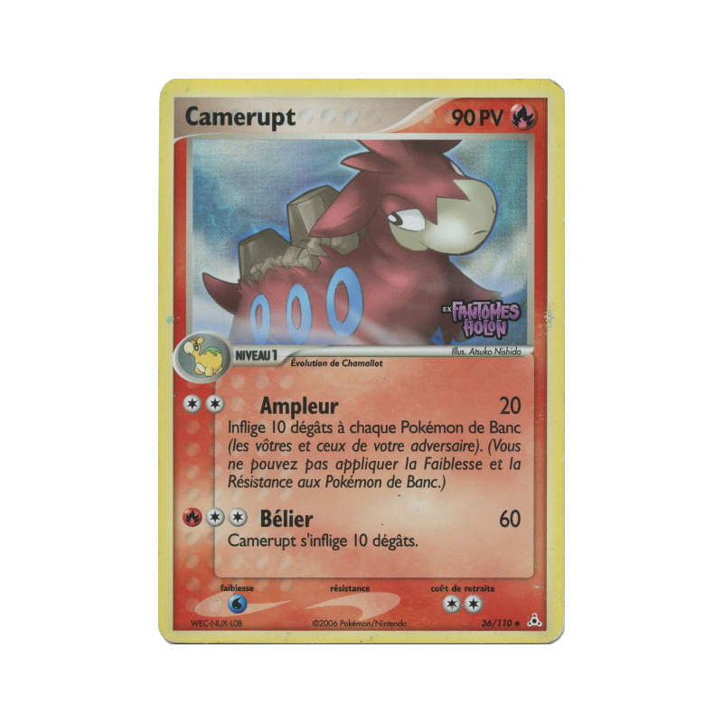 Carte Pokémon Camerupt 36/110 Peu commune Fantômes Holon