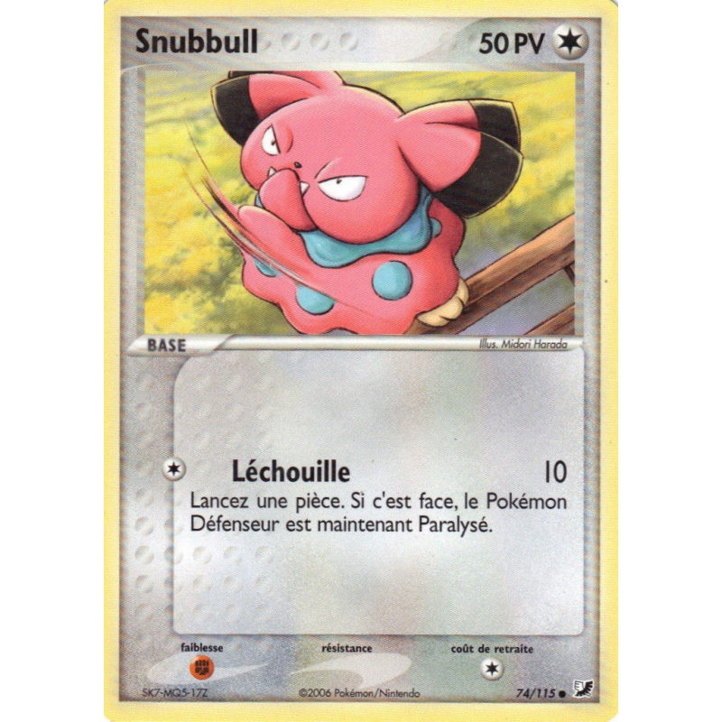 Carte Pokémon Snubbull 74/115 Commune Forces Cachées