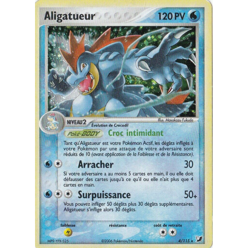 Carte Pokémon Aligatueur 4/115 Holographique Forces Cachées