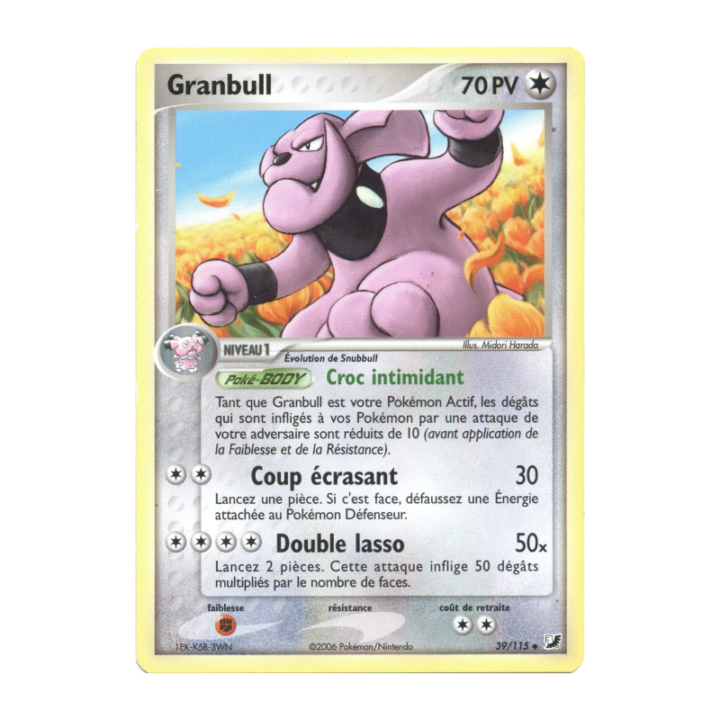 Carte Pokémon Granbull 39/115 Peu commune Forces Cachées