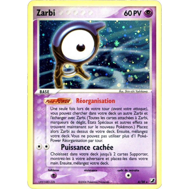 Carte Pokémon Zarbi A/28 Rare Forces Cachées
