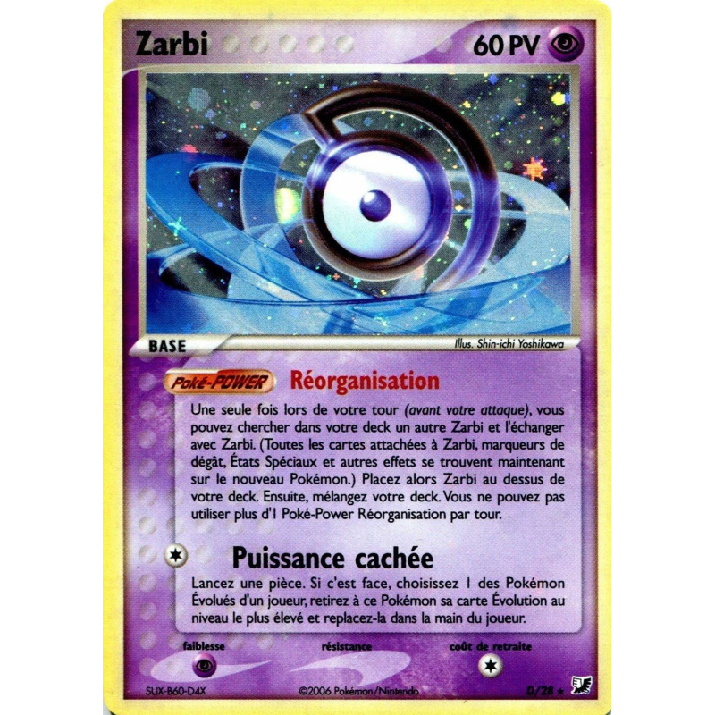 Carte Pokémon Zarbi D/28 Rare Forces Cachées