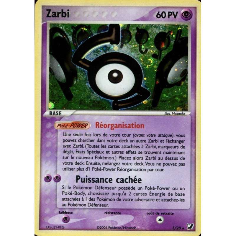 Carte Pokémon Zarbi S/28 Rare Forces Cachées