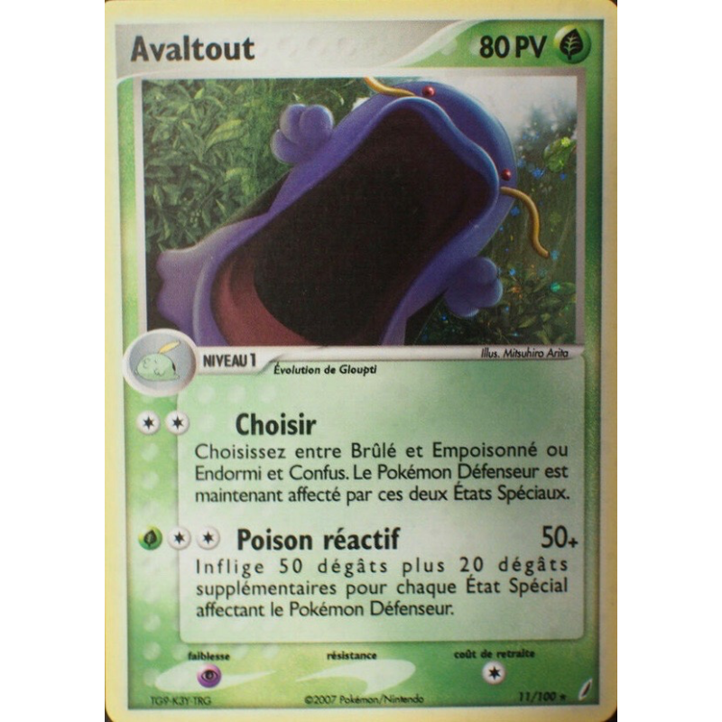 Carte Pokémon Avaltout 11/100 Holographique Gardiens de Cristal