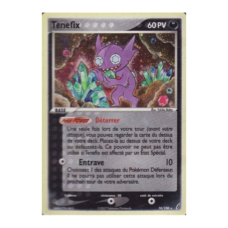 Carte Pokémon Tenefix 10/100 Holographique Gardiens de Cristal