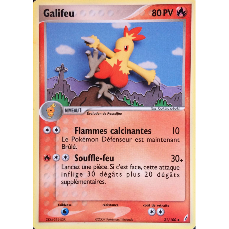 Carte Pokémon Galifeu 31/100 Peu commune Gardiens de Cristal