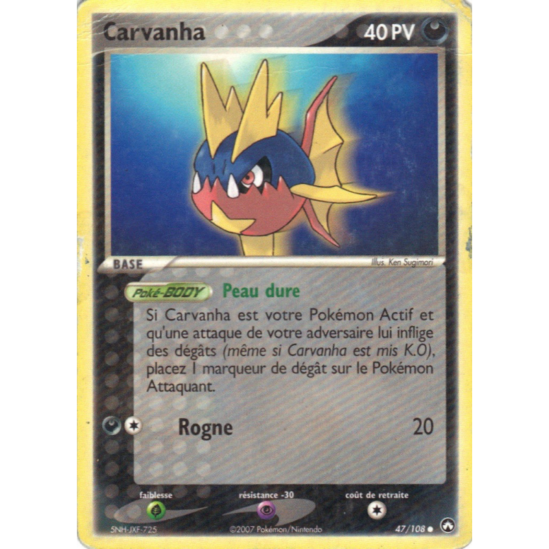 Carte Pokémon Carvanha 47/108 Commune Gardiens du Pouvoir