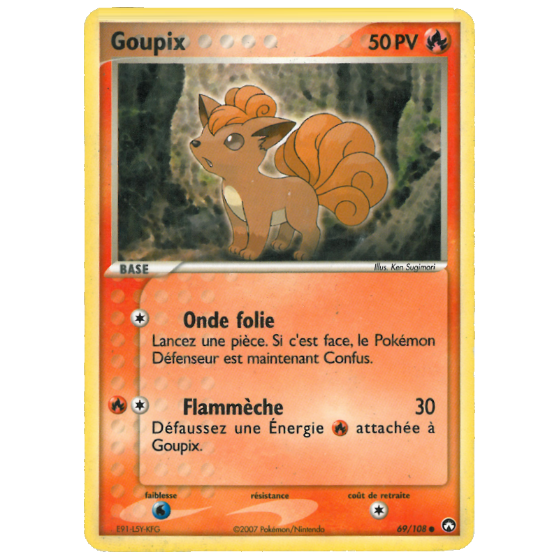 Carte Pokémon Goupix 69/108 Commune Gardiens du Pouvoir